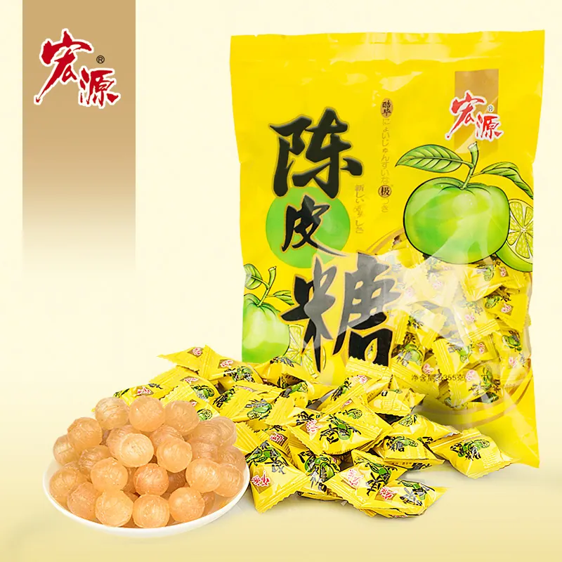 Hongyuan tangerine peel candy bag with wrapped and unwrapped pieces